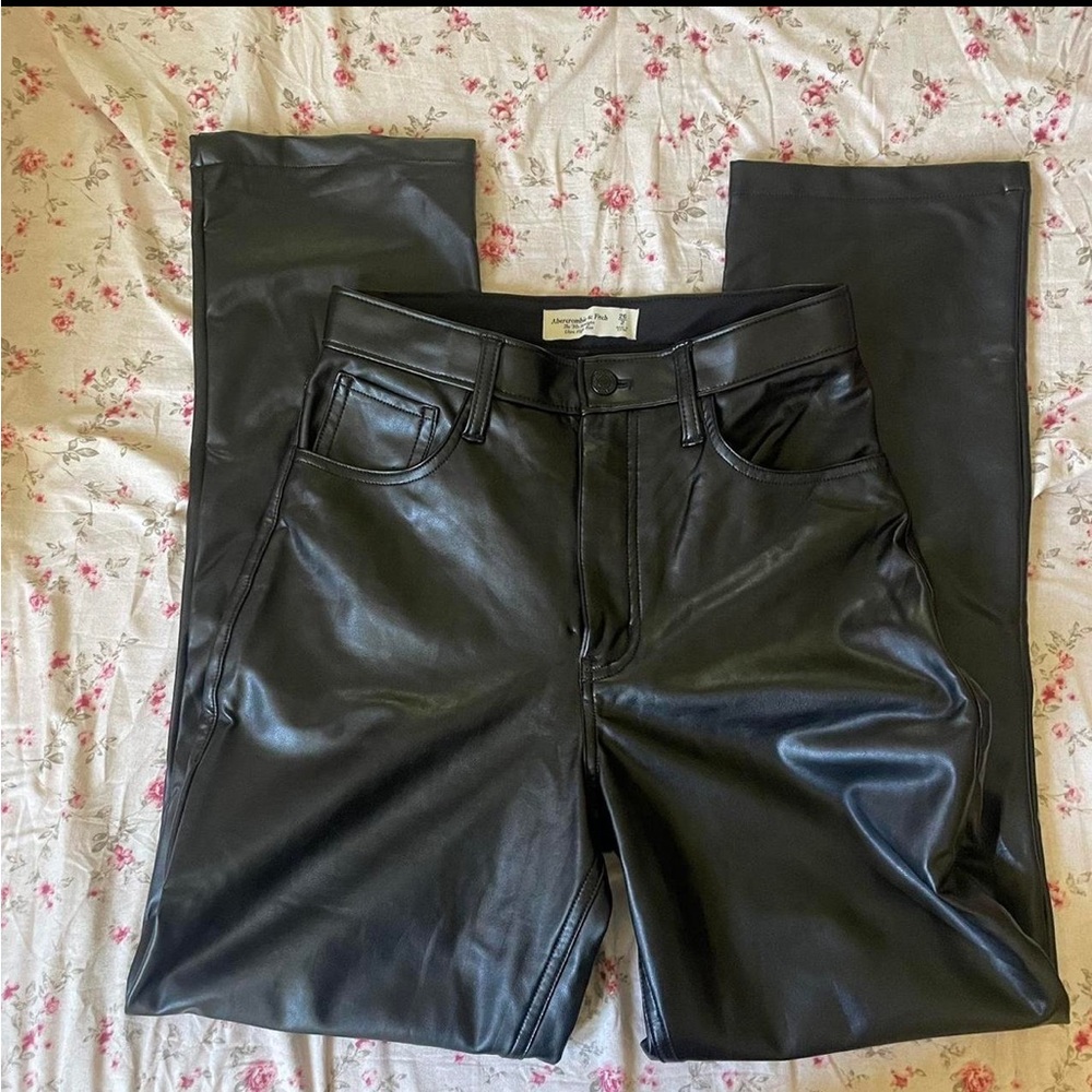 Abercrombie & Fitch Women's Black Leather Pants